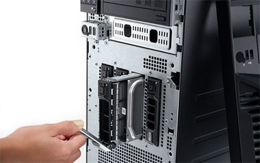 All four enterprise-quality hard drives are mounted in high-grade carriers and are hot-swappable, allowing you to remove a failed drive while the systems is still running.