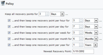 Retention policies are easy to set